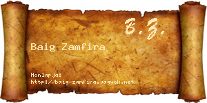Baig Zamfira névjegykártya